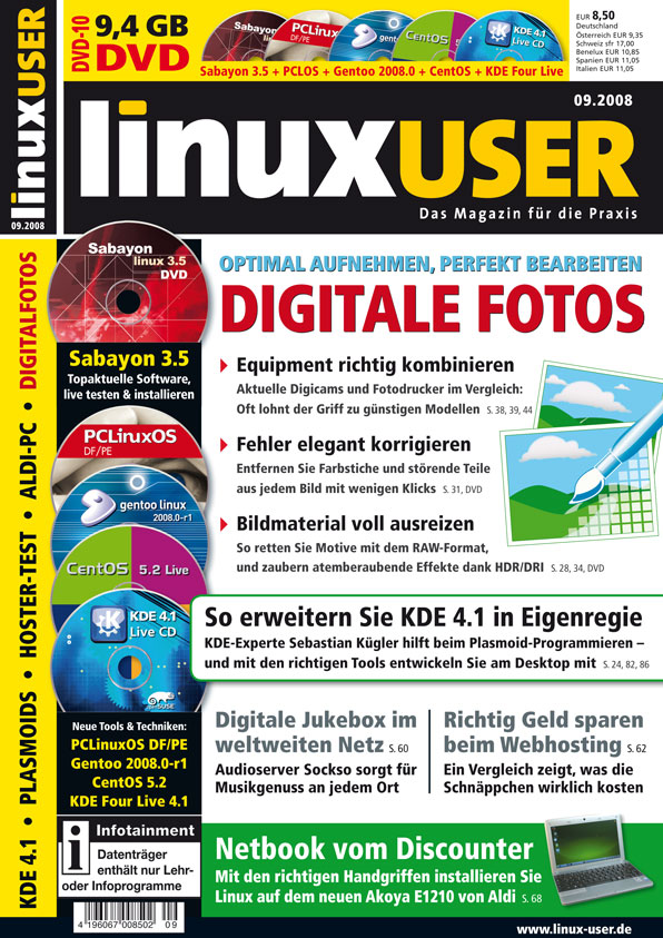 Heftcover LinuxUser 09/2008