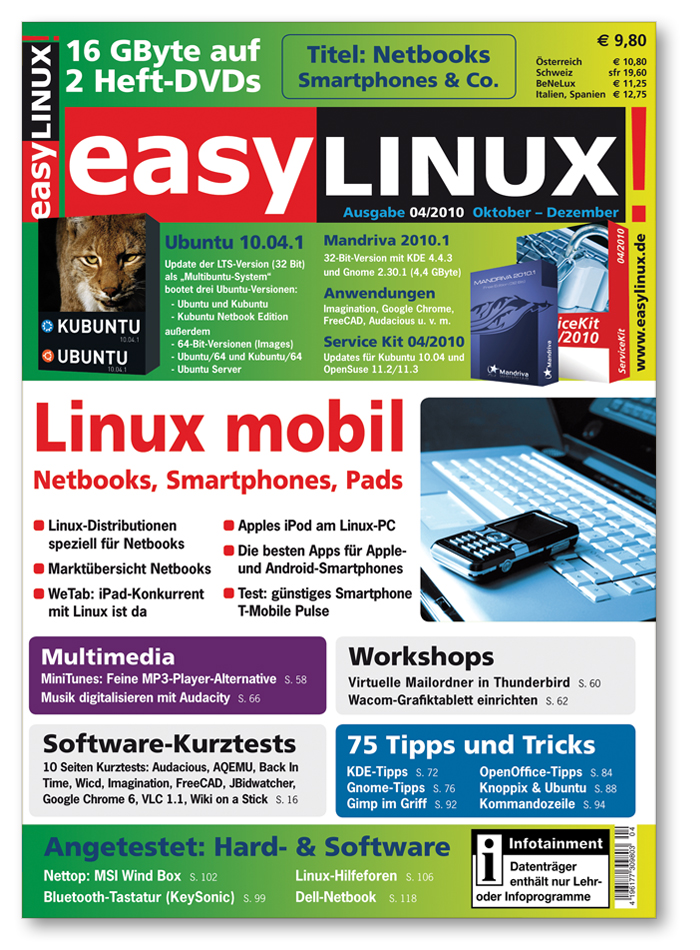 Heftcover EasyLinux 04/2010