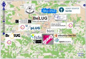 Abbildung 1: Open-Source-Netzwerke in der Hauptstadtregion Berlin-Brandenburg.