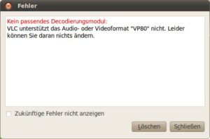 Abbildung 1: Im Changelog von VLC 1.1.0 steht "Support for WebM decoding and encoding" – hätte man vor Release eventuell mal testen sollen.