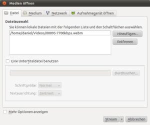 Abbildung 1: Der Stream-Dialog von VLC führt direkt in den Konvertierungs-Assistenten.