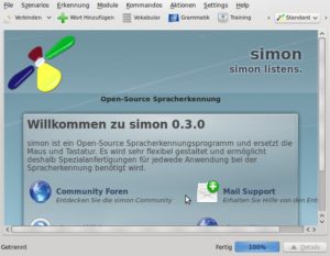 Abbildung 2: Über das Simon-Hauptfenster erreichen Sie schnell alle Funktionen.