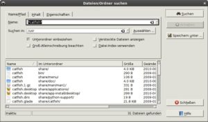 Abbildung 2: KFind gehört derzeit zu den leistungsfähigsten Frontends, das die meisten Einstellungen verbindet und auch deren Kombination erlaubt.