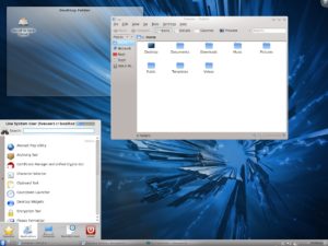 Abbildung 3: Neue Icons und Aktivierung bei "Mouseover". Der KDE4-Desktop nach dem Start von der LiveCD.