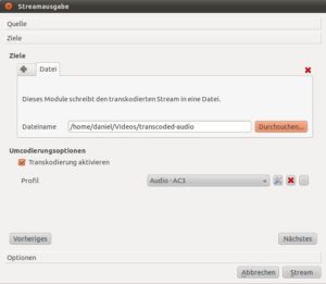 Abbildung 3: Sobald Sie Datei und Ziel-Codec ausgewählt haben, wandeln Sie den Ton mit einem Klick auf <code srcset=