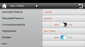 Ausschnitt aus den Accounteinstellungen in Peregrine.
