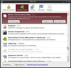 Abbildung 1: Die meisten Add-Ons lassen sich direkt aus Thunderbird heraus installieren. Von manchen gibt es auch Distributionspakete.