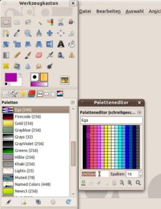 Abbildung 1: Ein Doppelklick auf eine Palette öffnet diese im Editor, der alle vorgegebenen Farbfelder enthält.