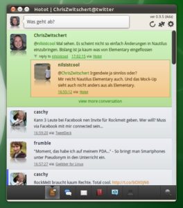 Abbildung 2: Gespräch-Threads in Hotot erleichtern den Überblick.
