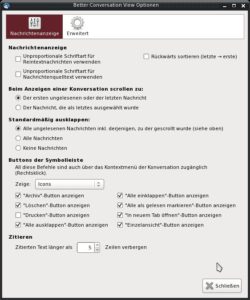 Abbildung 2: Das Add-On Better Conversation bietet zahlreiche Einstellungsmöglichkeiten.