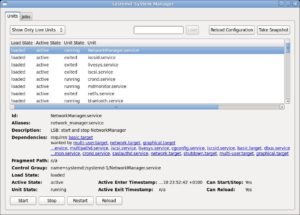 Abbildung 3: Das Systemd-Paket enthält zusätzlich eine – wenn auch rudimentäre – grafische Benutzeroberfläche, über die Sie bei Bedarf einzelne Dienste starten und stoppen.