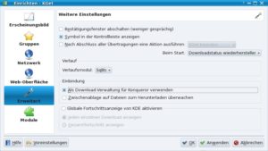 Abbildung 3: Im Einrichtungsdialog integrieren Sie KGet als Downloadmanager in den KDE-Browser Konqueror.