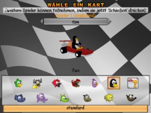 Abbildung 4: Neben dem Linux-Maskottchen Tux darf man auch andere berühmte Tiere aus der Open Source-Szene lenken.