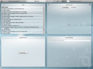 Abbildung 4: Die "Seite 1" versammelt zahlreiche Web-2.0-Widgets, über die Sie RSS-Feeds und den Wetterbericht lesen sowie Zugang zu einer Online-Wissensdatenbank erhalten.