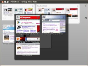 Abbildung 5: Im Panorama-Fenster organisieren Sie in Firefox 4 ihre Tabs.