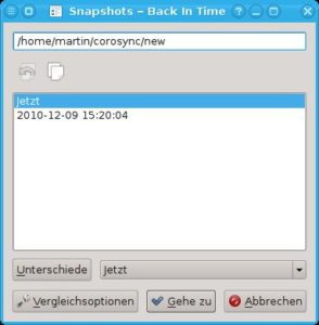 Abbildung 5: Mit der "Unterschiede"-Funktion vergleichen Sie zwei Snapshots miteinander und ermitteln so, welche Dateien sich worin unterscheiden.