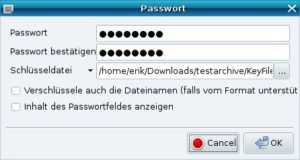 Abbildung 6: Auch geschützte Archive kann Peazip anlegen und extrahieren.