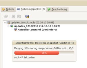 Abbildung 6: Um eine virtuelle Maschine zu löschen, entfernen Sie zunächst sämtliche Sicherungspunkte.