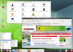 Abbildung 6: LXDE bietet ein ähnliches Erscheinungsbild wie andere Desktops: Unten gibt es ein Panel mit eingebautem Startmenü.