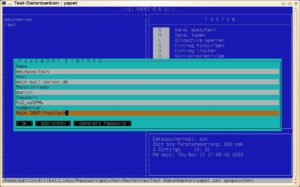 Abbildung 7: Der menügesteuerte, konsolenbasierte Passwortmanager Yapet.
