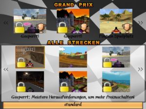 Abbildung 8: Alle Strecken und Grand Prix mit einem Schlosssymbol muss erst freispielen.
