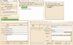 Abbildung 8: Bunte Vielfalt: Keysafe, Passwordsafe, Password Gorilla und Figaro's Password Manager.