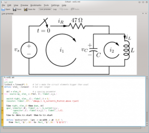 Die KDE-Anwendung Cirkuit dient unter anderem als Frontend für die Circuit-Makros (daher der Name), die Schaltpläne zeichnen.