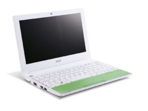 Bunt und in Farbe (hier "Lime Green"): Das Acer Aspire One Happy bootet ab Werk wahlweise Android oder Windows 7.