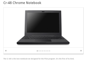 Schlicht und schwarz, das Notebook, das Google für Testzwecke mit seinem Chrome OS verteilt. Quelle: Google