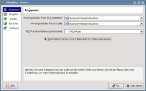 Abbildung 1: In den globalen Einstellungen von VirtualBox legen Sie unter anderem fest, wo die Software virtuelle Maschinen und deren Festplatten speichert.