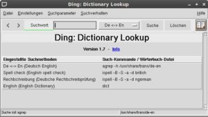 Abbildung 1: Ding startet ohne eine Anfrage. In diesem Modus zeigt das Programm eine Reihe der wichtigsten Parameter an.