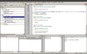 Abbildung 1: Das Hauptfenster bietet neben dem Code-Editor Zugriff auf ein Terminal, eine Python-Shell und zeigt zudem die Struktur des Projektes und die Todo-Liste an.
