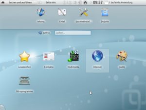 Abbildung 1: Abhängig von der Größe Ihres Displays richtet Kubuntu eine KDE-basierte Netbook- oder Desktop-Oberfläche ein.