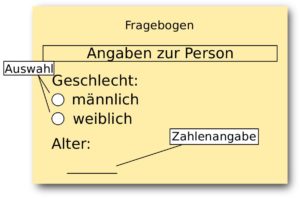 Abbildung 2: Mithilfe der Maus markieren Sie die gewünschten Felder, die in die Analyse der Fragebögen einfließen sollen.