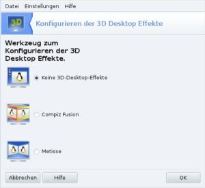 Abbildung 2: Mandriva bietet per Mausklick gleich zwei verschiedene 3D-Desktops.