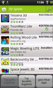 Abbildung 3: Die Auswahl des Archos-eigenen Applibs-Store ist zwar etwas besser als bei anderen Nicht-Google-Stores, aber dennoch nicht zufriedenstellend.