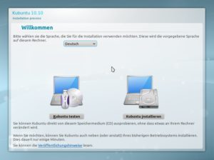 Abbildung 3: Sie haben die Wahl: Nach dem Booten bietet Kubuntu an, die Distribution direkt im Live-Modus zu verwenden oder sie gleich zu installieren.