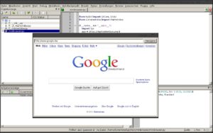 Abbildung 5: Ein nur aus wenigen Zeilen Code bestehender Minibrowser auf Qt-Basis direkt aus der IDE als Python-Skript gestartet.