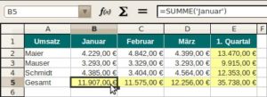 Abbildung 6: Wählen Sie die Option "automatische Zeilenbeschriftung erkennen", vergibt Calc selbstständig die dazugehörigen Namen.
