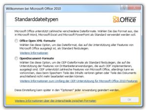 Abbildung 6: Wenn Sie Microsoft Office auf die OpenDocument-Formate umstellen, speichern Sie auch mit Word & Co. Dateien in den Formaten ".odt", ".ods" usw.