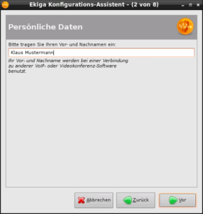 EKIGA Konfig Assistent unter LUBUNTU