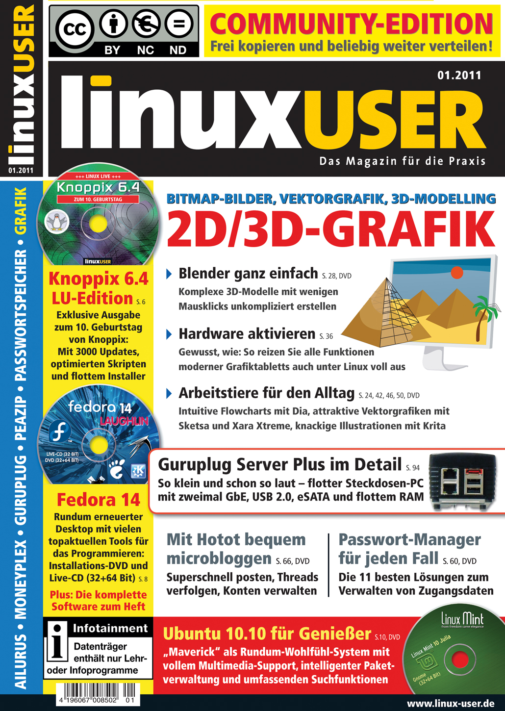Heftcover LinuxUser Community Edition 01/2011