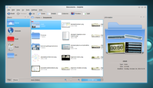Der Dateimanager Dolphin mit dem neuen Tab für die Filter unten links.