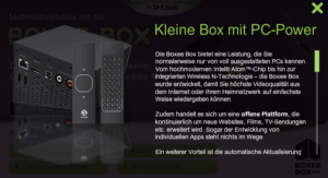 Die Boxee gibt es als auch vorinstalliert auf dieser Box. Bild: D-Link