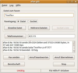 Abbildung 1: Efax-gtk ist ein kleines, übersichtliches Efax-Frontend mit netten Zusatzmöglichkeiten.