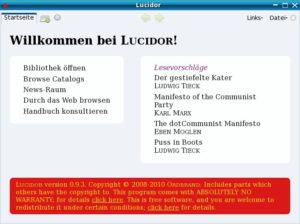 Abbildung 1: Extrem aufgeräumt und sofort nutzbar: Die Oberfläche von Lucidor.