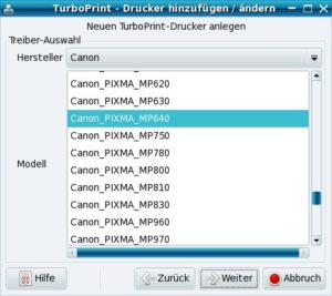 Abbildung 2: Wenn es automatisch nicht klappt, stellen Sie Ihren Drucker manuell ein.