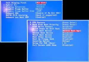 Abbildung 2: Für PXE müssen Sie die entsprechenden Optionen im BIOS des Clients aktivieren. Hier sehen Sie die Einstellungen im Award-BIOS eines Shuttle-Barebones.