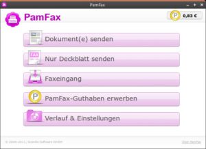 Abbildung 3: Die PamFax-Applikation unter Ubuntu.