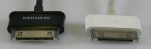 Abbildung 3: Der Samsung- und der Apple-Connector ähneln sich optisch stark, ohne jedoch kompatibel zu sein.